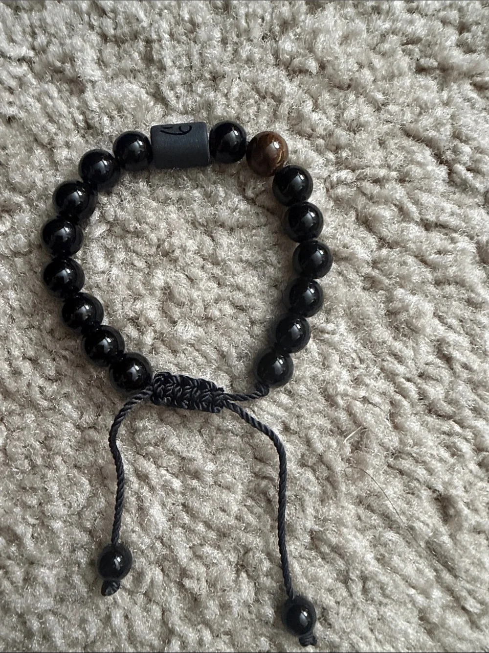 Zodiac Black and Brown Beaded Men's Bracelet - Minimal Matte Accent